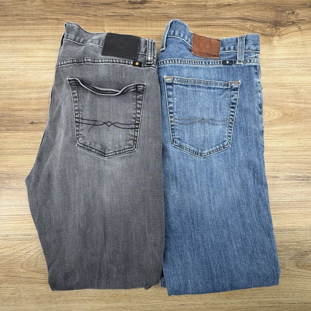 Lot Of 2 Lucky Brand Men's 34x32 Jeans 221 Original Straight Blue & Gray
